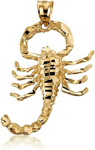 14k Yellow Gold Stunning Scorpio Zodiac Charm Scorpion Pendant in Saudi Arabia