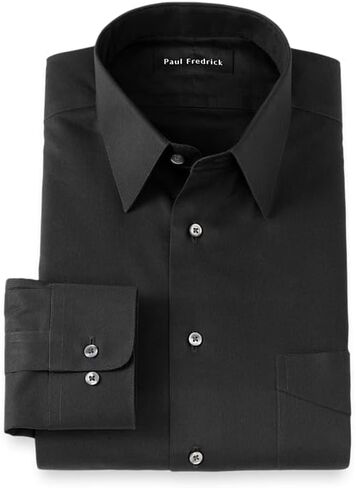 Paul Fredrick Men's Non-Iron 2-Ply Cotton Straight Collar Dress Shirt in Kuwait