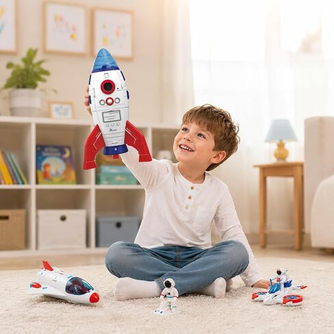 AuntyFey Space Rocket and Shuttle Toy Set for Kids with 2 Astronaut Figures in Saudi Arabia