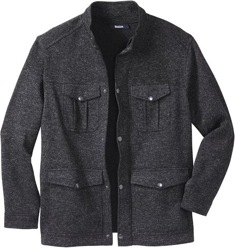 KingSize Men's Big & Tall Sweater Fleece Multi-Pocket Jacket in Saudi Arabia