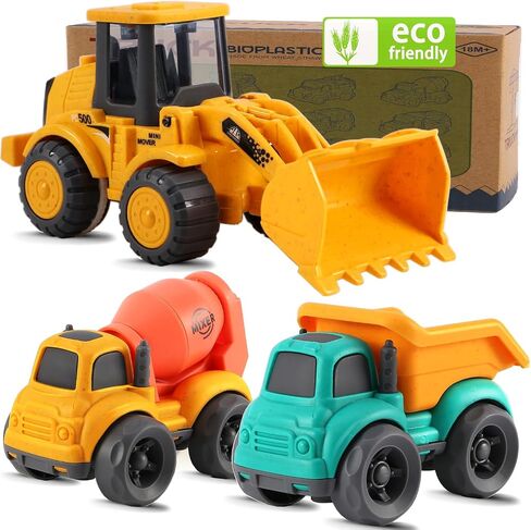vusum Toddler Toys for 2 Year Old Girl Gifts,Kids Toys for Age 2-4,Dump Truck Cement Mixer Excavator Toy Cars Set, BPA Free,Phthalates Free,PVC,Sand Toys for Toddlers 3-in-1 Trucks Birthday in Kuwait