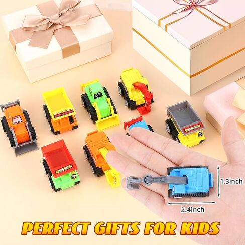 DERTE 15 Pieces Mini Construction Car Toys Small Truck Excavator Vehicles in Kuwait