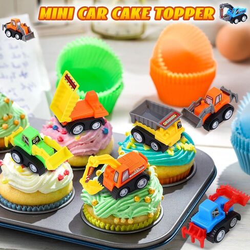 DERTE 15 Pieces Mini Construction Car Toys Small Truck Excavator Vehicles in Kuwait