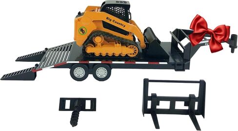 Big Country Toys - Track Skid Steer - 1:20 Scale - Construction Toys - Auger - Bucket - Hay Fork - Attachments - Flatbed Trailer -Plastic… in Kuwait
