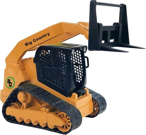 Big Country Toys - Track Skid Steer - 1:20 Scale - Construction Toys - Auger - Bucket - Hay Fork - Attachments - Flatbed Trailer -Plastic… in Kuwait