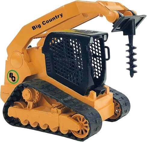 Big Country Toys - Track Skid Steer - 1:20 Scale - Construction Toys - Auger - Bucket - Hay Fork - Attachments - Flatbed Trailer -Plastic… in Kuwait