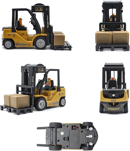 Remote Control Forklift 11 Channel Rc Forklift Cranes Construction Toys, w/Boxes/Sound and Light Spray, Two Rechargeable Batteries, Kids Forklift Toy Christmas & Birthday Gifts in Kuwait