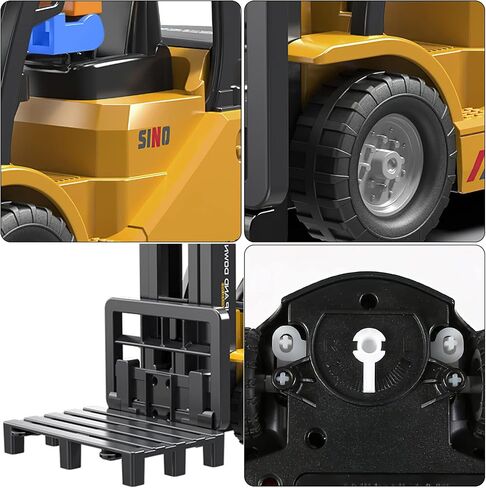 Remote Control Forklift 11 Channel Rc Forklift Cranes Construction Toys, w/Boxes/Sound and Light Spray, Two Rechargeable Batteries, Kids Forklift Toy Christmas & Birthday Gifts in Kuwait