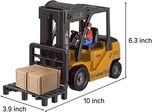 Remote Control Forklift 11 Channel Rc Forklift Cranes Construction Toys, w/Boxes/Sound and Light Spray, Two Rechargeable Batteries, Kids Forklift Toy Christmas & Birthday Gifts in Kuwait