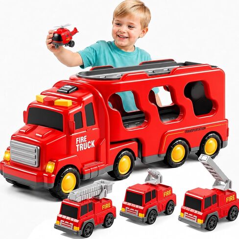 لعبة Bennol Fire Trucks Toddler Thorys للأولاد الذين تتراوح أعمارهم بين 1-3 3-5 ، 5 في 1 في 1 شاحنة سيارة Fire For Girls 1 2 3 4 5 in Kuwait