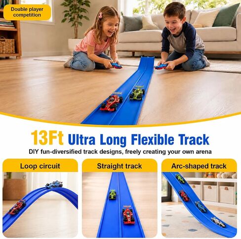 Flexible Race Track Set for Kids: Flex Race Track with 4 Car and 2 Thruster in Kuwait