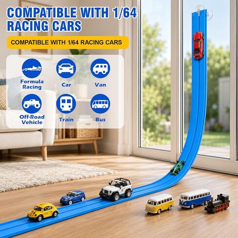 Flexible Race Track Set for Kids: Flex Race Track with 4 Car and 2 Thruster in Kuwait