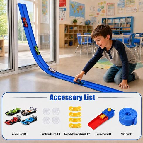 Flexible Race Track Set for Kids: Flex Race Track with 4 Car and 2 Thruster in Kuwait