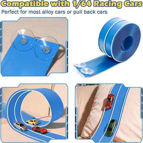 Flexible Race Track Compatible with Hot Wheels and Diecast 1/64th Cars in Saudi Arabia