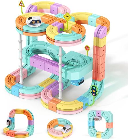 Hot Bee Electric Train Set for Kids, 93pcs Gravity-Defying 3D Train Track in Kuwait