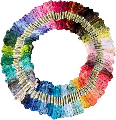 Friendship Bracelet String 50 Skeins Rainbow Color Embroidery Floss Cross Stitch Embroidery Thread Cotton Floss Bracelet Yarn, Craft Floss in Saudi Arabia