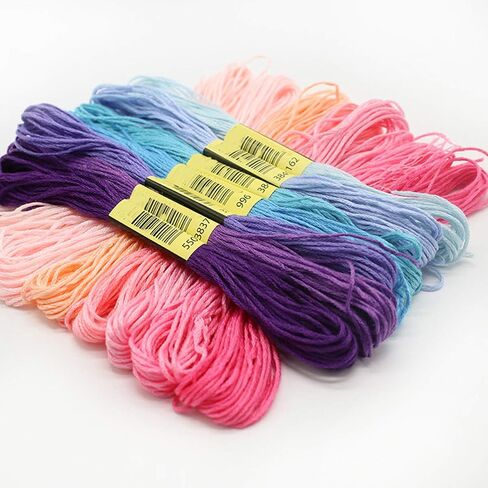 Friendship Bracelet String 50 Skeins Rainbow Color Embroidery Floss Cross Stitch Embroidery Thread Cotton Floss Bracelet Yarn, Craft Floss in Saudi Arabia