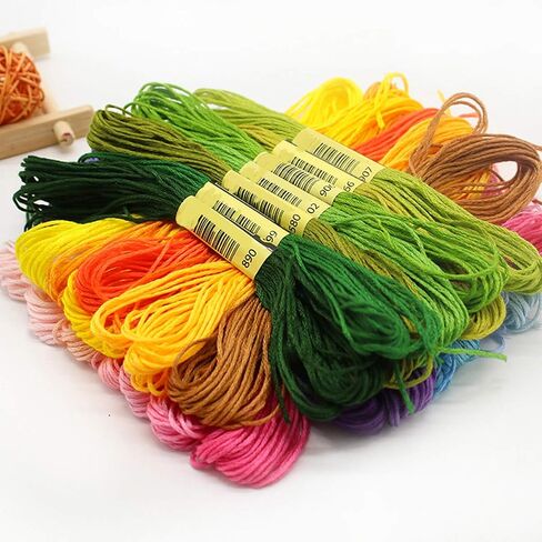 Friendship Bracelet String 50 Skeins Rainbow Color Embroidery Floss Cross Stitch Embroidery Thread Cotton Floss Bracelet Yarn, Craft Floss in Saudi Arabia