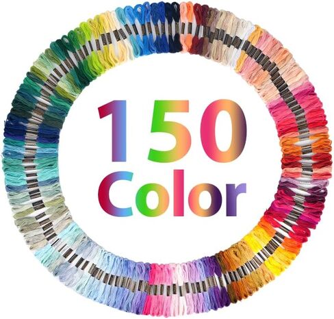 150 Color Skeins Rainbow Color Embroidery Floss，Cross Stitch Threads, Bracelet Yarn, Craft Floss in Saudi Arabia