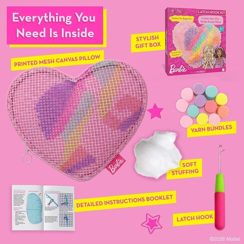 Barbie® Latch Hook Kit for Kids Ages 6-12 - DIY Rug Pillow Craft in Kuwait