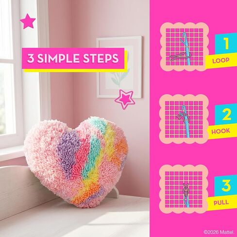 Barbie® Latch Hook Kit for Kids Ages 6-12 - DIY Rug Pillow Craft in Kuwait
