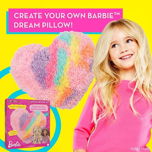 Barbie® Latch Hook Kit for Kids Ages 6-12 - DIY Rug Pillow Craft in Kuwait