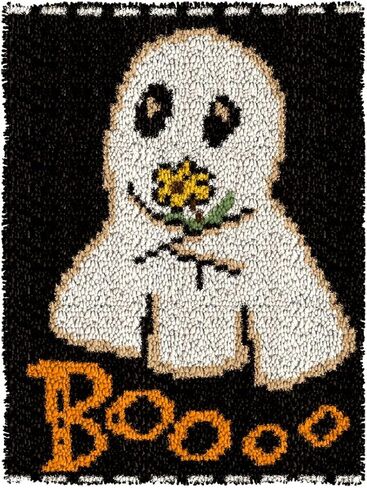 YOOLOOKY Latch Hook Pillow Kits for Adults Beginners Pre-Printed Ghost Canvas Embroidery Cushion for Home Sofa Decoration 17x17inch in Saudi Arabia