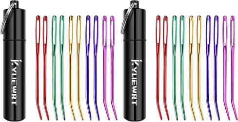 Premium Tapestry Needle & Weaving Needle Set for Crochet, Anodized 6063 Aluminum Bent Tip Yarn Needles with Portable Storage Tube for Crochet Finishing, Amigurumi & Knitting in Kuwait