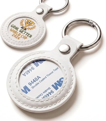 CATEARED Self Finishing Needlepoint Key Fob Kit, DIY PU Leather Keychain with Double-Sided Clear Window 4x4 Inch 18 Mesh Cotton Blank Canvas & Adhesive Sticker, Needlepoint Kit for Adults in Kuwait