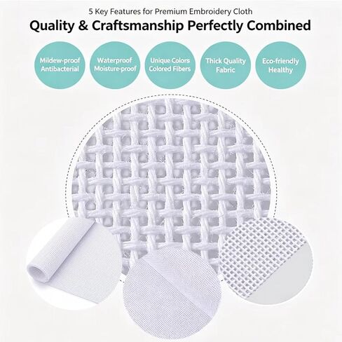 2-Pack Needlepoint Canvas, 18-Mesh, 20" X 18", White Needlepoint Canvas Embroidery Blank White Cotton in Saudi Arabia
