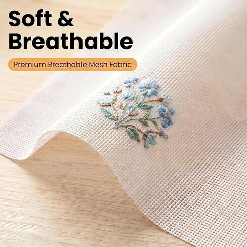 3pcs /3sizes Needlepoint Canvas 13-Mesh Cotton, White Pure Cotton Cross Stitch& Embroidery Blank Mesh Cloth for Knit Crochet Projects and DIY Embroidery Crafts (3Pcs) in Kuwait