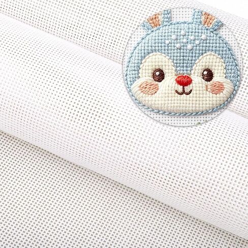 2Pcs Needlepoint Canvas 13 Mesh 20" x 18" White Blank Embroidery Cloth in Kuwait