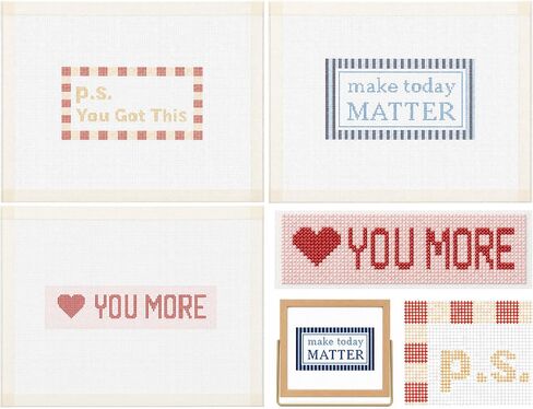 Moukeren 3 Pieces 10 x 8 Inch Bound Needlepoint Canvas, Pre Printed 18 Mesh Blank White Needlepoint Mesh Cloths Pure Cotton Embroidery Fabric with Non-fray Edges for Cross Stitch Project DIY Gift in Kuwait