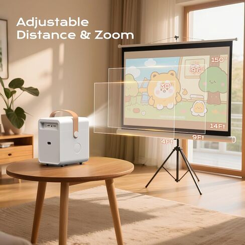 BESGEER Mini Projector WiFi for Tufting, 5.2 Built-in Bluetooth Portable Projector with HDMI/Audio/USB, 1080p Projector for Tracing Projection on Home DIY Rug Cloth Carpet (Off-White) in Kuwait