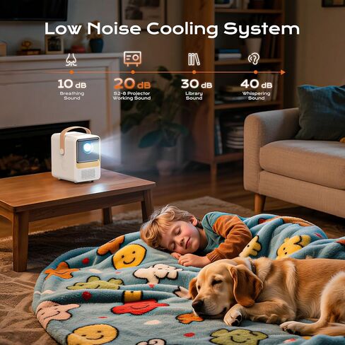BESGEER Mini Projector WiFi for Tufting, 5.2 Built-in Bluetooth Portable Projector with HDMI/Audio/USB, 1080p Projector for Tracing Projection on Home DIY Rug Cloth Carpet (Off-White) in Kuwait