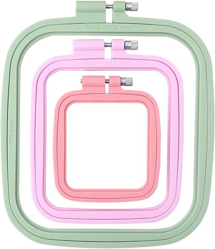 MUFEKUM Square Embroidery Hoops, Cross Stitch Hoop and ABS Plastic Embroidery Hoops for Sewing, Needlework, Cross Stitch, Embroidery Projects (3PCS-3", 4.3", 6.5") in Saudi Arabia
