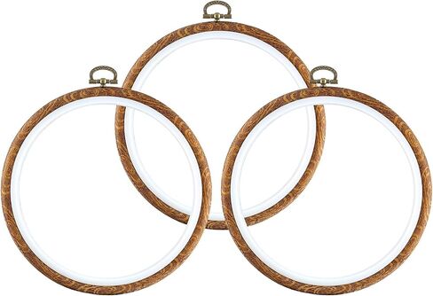 Piutouyar 3 Pcs 4 Inch Embroidery Hoop Set, Imitated Wood Display Frame in Kuwait