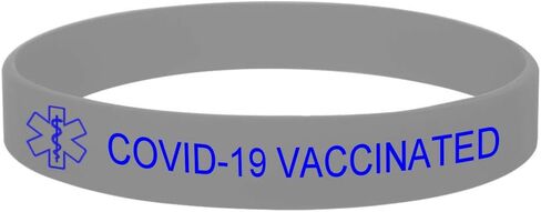 ZDBDH 1 to 50 Pack 6.3"-7.5"-7.9" Vaccinated Bracelet Wristband-COVID-19 Vaccinated Bracelet for Adult Teens Child-Vaccines Awareness Vaccination Identification Rubber Wristbands. 13 Colors in Kuwait