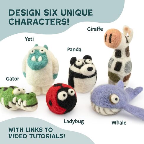 Woolbuddy Needle Felting Kit Beginner Set, 40 Colors, White Core Wool, Tool in Kuwait