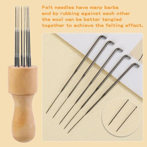 Mayboos Felting Needle Tools with Eight Felting Needles Wooden Handle in Kuwait