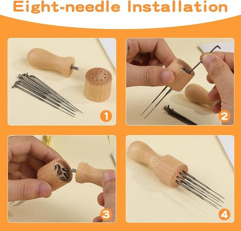 Mayboos Felting Needle Tools with Eight Felting Needles Wooden Handle in Kuwait