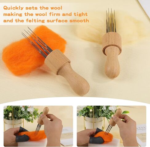 Mayboos Felting Needle Tools with Eight Felting Needles Wooden Handle in Kuwait
