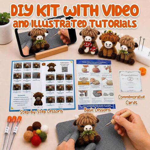 Voduynl Beginner Needle Felting Kit (Cow) in Saudi Arabia