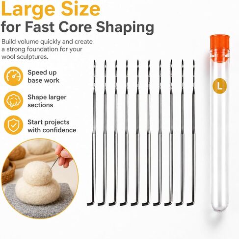 Gipony 80-Piece Felting Needles - 8 Tubes (30 Small, 30 Medium, 20 Large Needles) | Pro Needle Felting Tools & Supplies | Bulk Sizes for Wool Sculpting in Kuwait