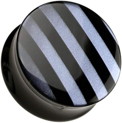 Marble Stripe Double Flared Ear Gauge Plug in Saudi Arabia