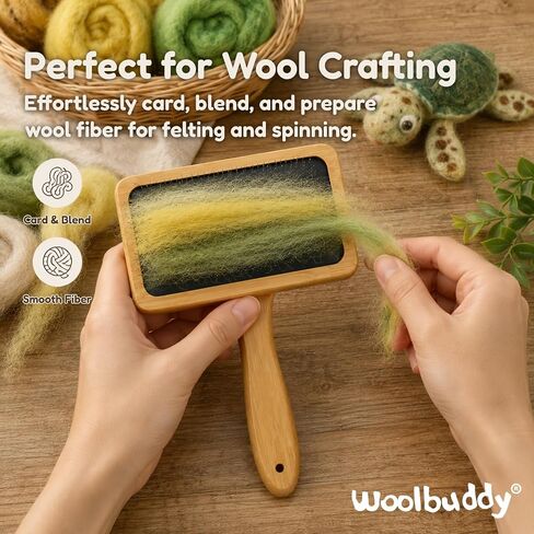 Woolbuddy 2PCS Large Wool Carder Brush for Felting & Pets, 7 x 4.75 Inch in Kuwait