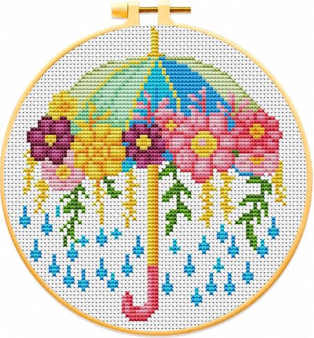 VIGEGU Bookstore Stamped Cross Stitch Kits for Adults Beginners with Frame in Saudi Arabia