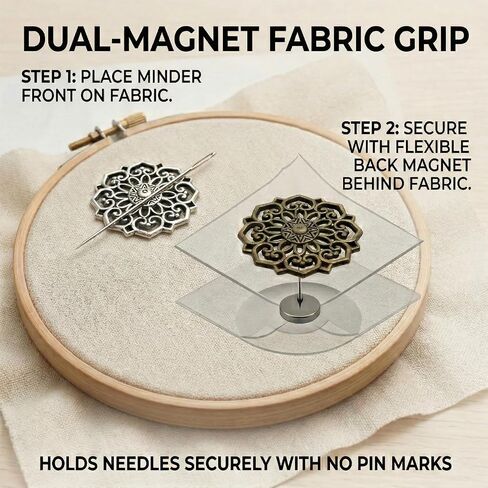2pcs Vintage Needle Minder for Embroidery, Filigree Flower in Saudi Arabia