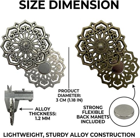 2pcs Vintage Needle Minder for Embroidery, Filigree Flower in Saudi Arabia