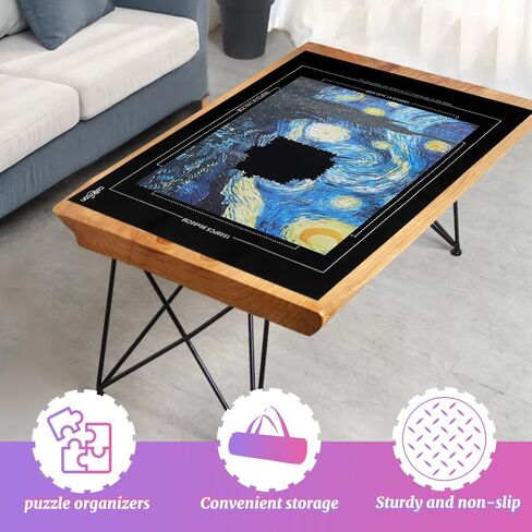Puzzle Mat Roll Up for 1500 Pieces, Felt Puzzle Board Alternative Gift Set with 4 Sorting Trays and Inflatable Tube, Premium Puzzle Saver Mat for Storage, Portable Puzzle Rolling Mat in Kuwait